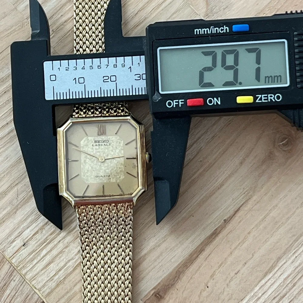 Seiko Lassale Ultra Rare Vintage Luxury Watch Gold Weave Bracelet Sparkling Dial